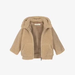 Everything Must Change Coats & Jackets|Coats & Jackets*Beige Teddy Fleece Hooded Baby Jacket
