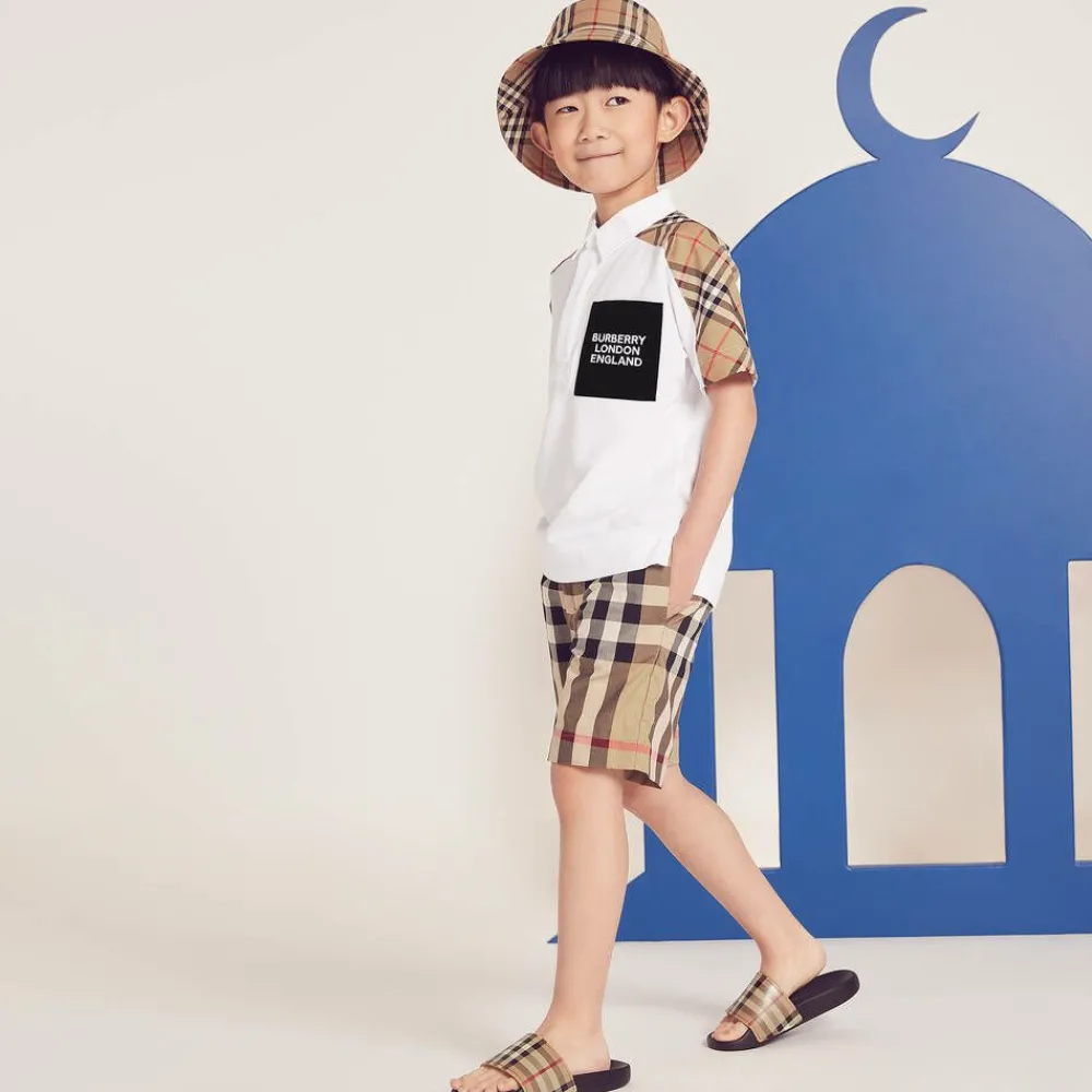 Burberry Sliders|Sliders*Beige Vintage Check Sliders