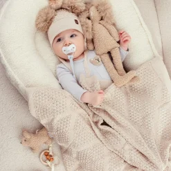 Jamiks Gifts*Beige Viscose Knit Baby Blanket (100cm)