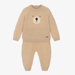 Il Gufo Outfit Sets|Outfit Sets*Beige Wool Knit Trouser Set