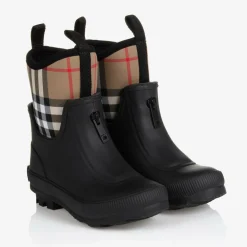 Burberry Rain Boots|Rain Boots*Black & Beige Check Rain Boots