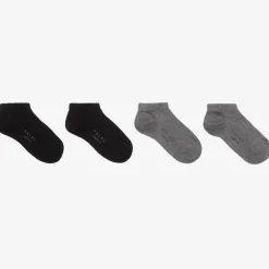 Falke Activewear|Activewear*Black & Grey Cotton Trainer Socks (2 Pack)
