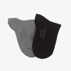 Falke Activewear|Activewear*Black & Grey Cotton Trainer Socks (2 Pack)