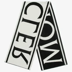 Moncler Enfant Scarves|Scarves*Black & Ivory Logo Wool Scarf