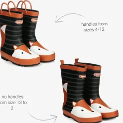 Chipmunks Rain Boots|Rain Boots*Black & Orange Fox Rain Boots