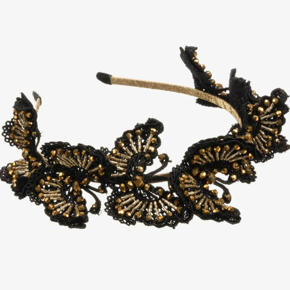 Sienna Likes To Party Hair Accessories*Black & Gold Butterfly Hairband