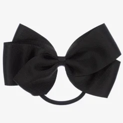 Peach Ribbons Hair Accessories*Black Bow Hair Elastic (12cm)