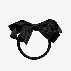 Peach Ribbons Hair Accessories*Black Bow Hair Elastic (7cm)