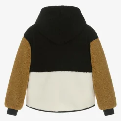 Moschino Kid-Teen Coats & Jackets*Black Colourblock Fleece Jacket