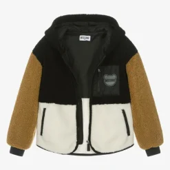 Moschino Kid-Teen Coats & Jackets*Black Colourblock Fleece Jacket