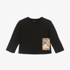 Burberry Tops*Black Cotton Baby Top