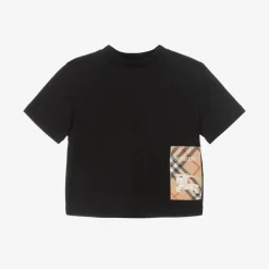 Burberry Tops*Black Cotton Baby T-Shirt