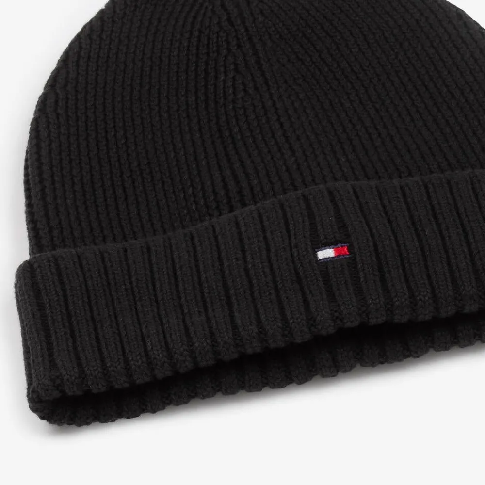 Tommy Hilfiger Hats|Hats*Black Cotton Beanie Hat