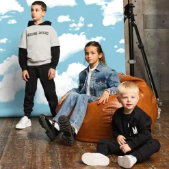 Moschino Kid-Teen Tops*Black Cotton Embossed Logo Hoodie