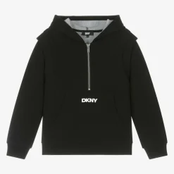 DKNY Tops*Black Cotton Hoodie