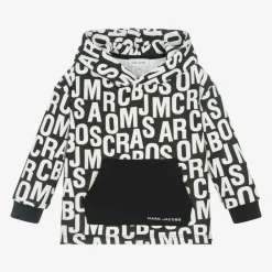 MARC JACOBS Tops*Black Cotton Jumbled Logo Hoodie
