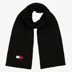 Tommy Hilfiger Scarves|Scarves*Black Cotton Knit Flag Scarf