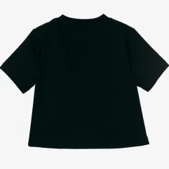 Burberry Tops*Black Cotton Logo Baby T-Shirt