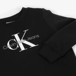 Calvin Klein Tops*Black Cotton Monogram Logo Sweatshirt