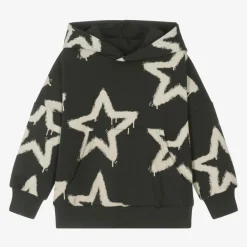 Rock Your Baby Tops*Black Cotton Star Hoodie