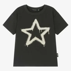 Rock Your Baby Tops*Black Cotton Star T-Shirt