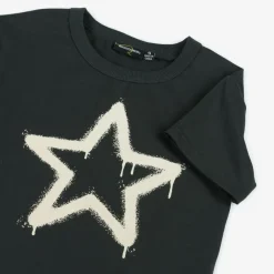 Rock Your Baby Tops*Black Cotton Star T-Shirt