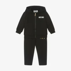 Moschino Baby Tracksuits*Black Cotton Teddy Bear Logo Tracksuit
