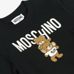 Moschino Kid-Teen Tops*Black Cotton Teddy Bear Sweatshirt