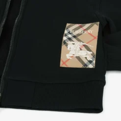 Burberry Tops*Black Cotton Zip-Up Top