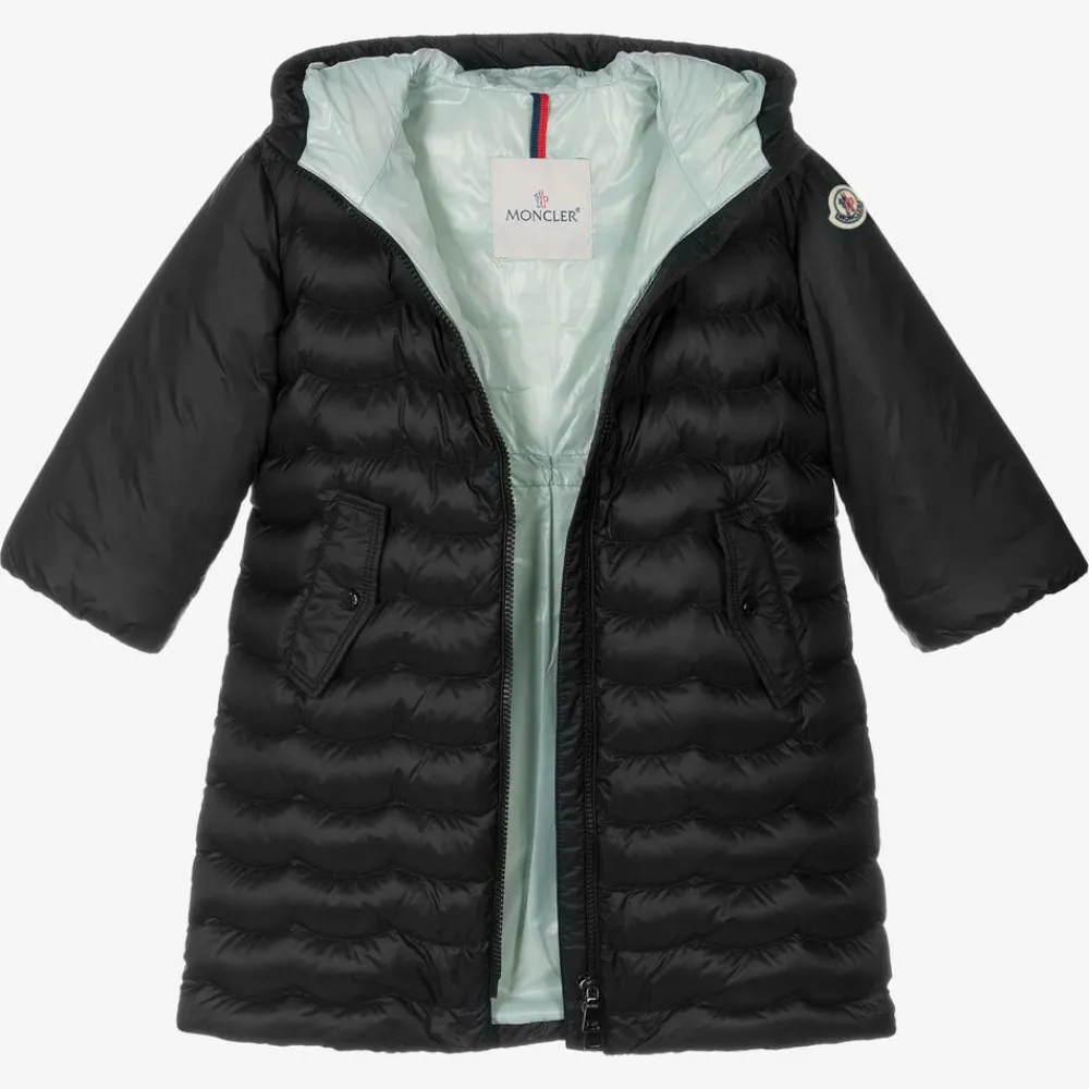 Moncler Enfant Coats & Jackets*Black Down Padded Puffer Coat
