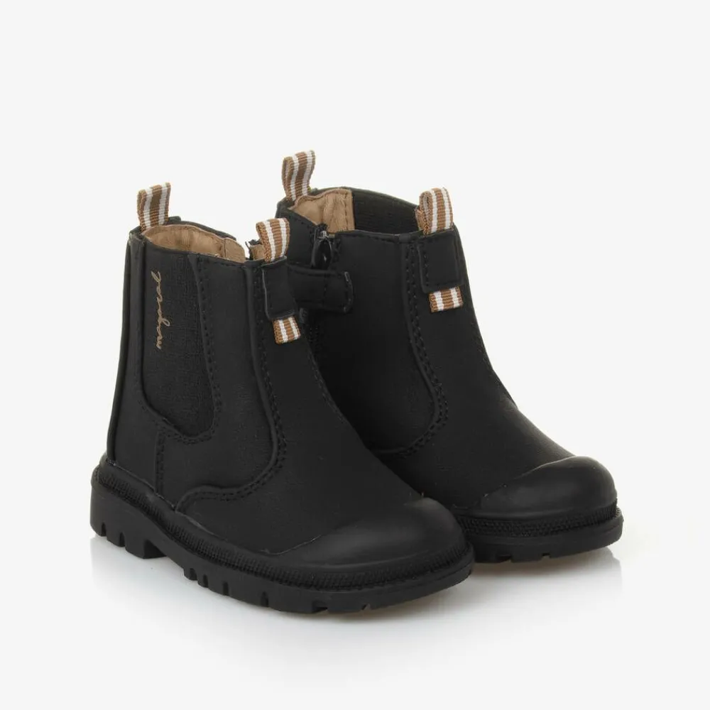 Mayoral Boots|Boots*Black Faux Leather Chelsea Baby Boots