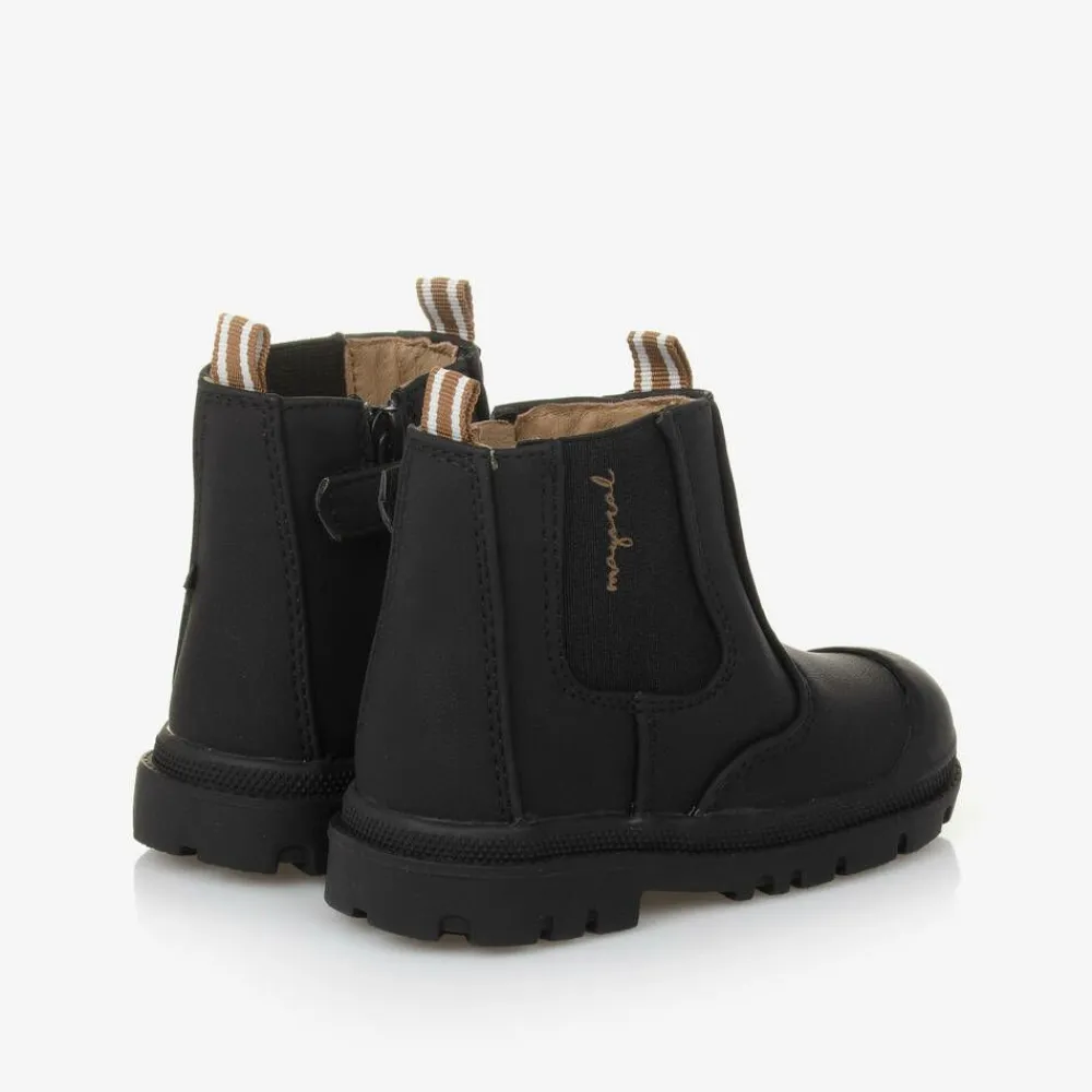 Mayoral Boots|Boots*Black Faux Leather Chelsea Baby Boots