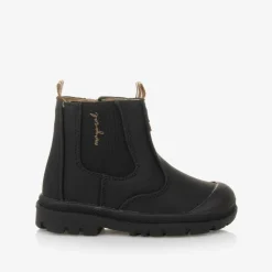 Mayoral Boots|Boots*Black Faux Leather Chelsea Baby Boots