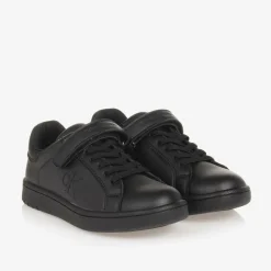 Calvin Klein School Shoes*Black Faux Leather Trainers