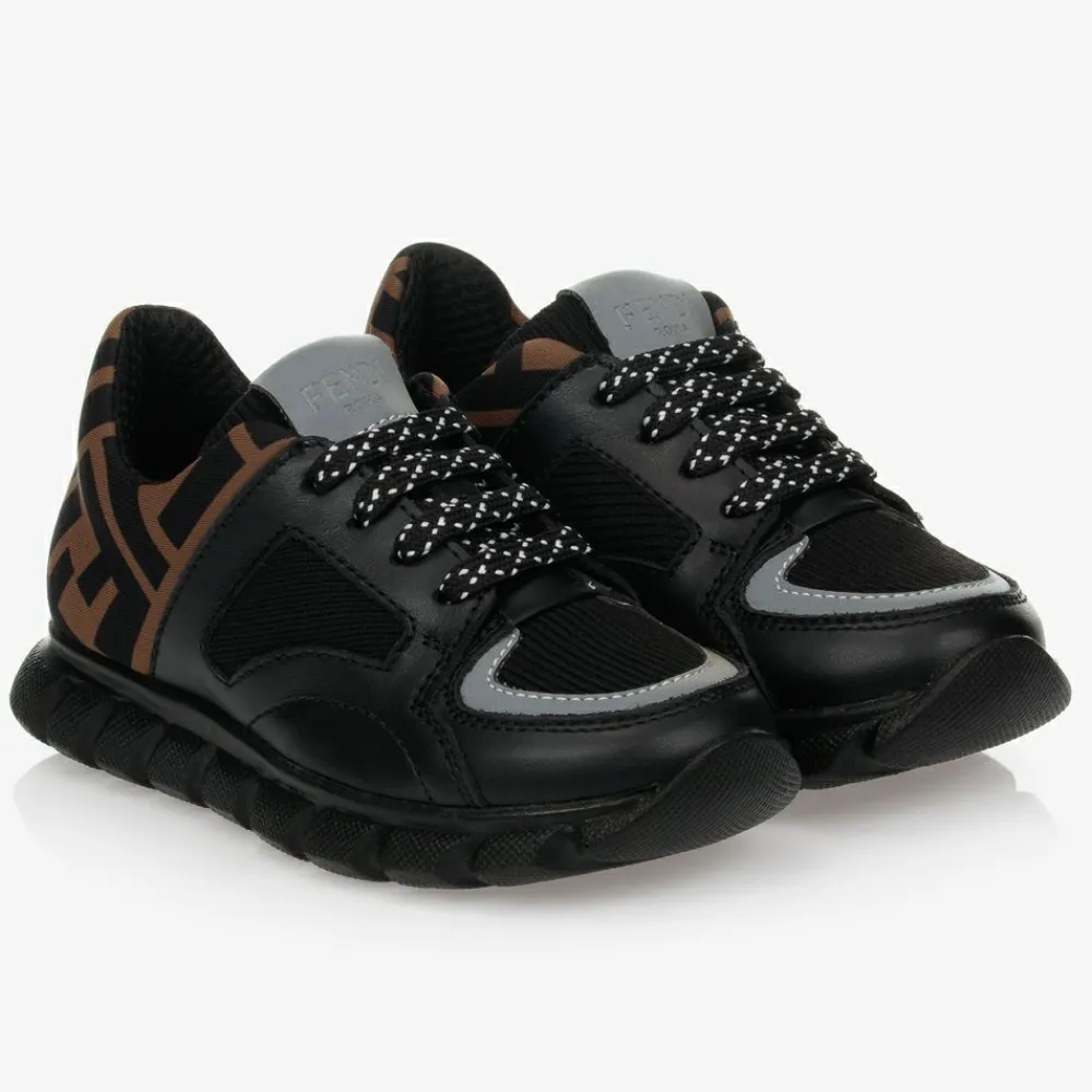 Fendi Trainers|Trainers*Black FF Leather Trainers