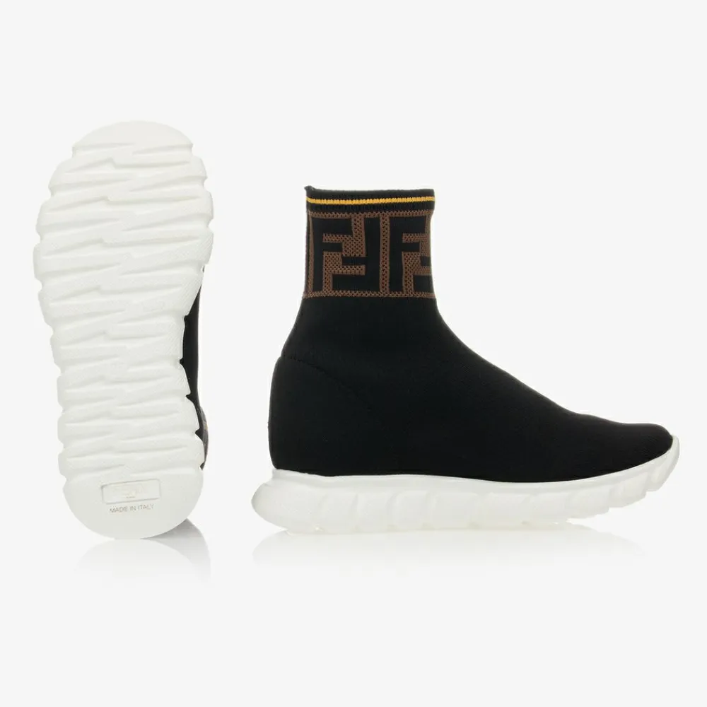 Fendi Trainers|Trainers*Black FF Logo Sock Trainers