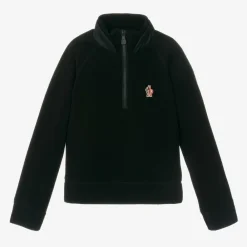 Moncler Enfant Snowwear*Black Fleece Zip-Up Top