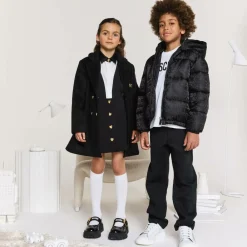 Moschino Kid-Teen Coats & Jackets*Black Hooded Puffer Jacket