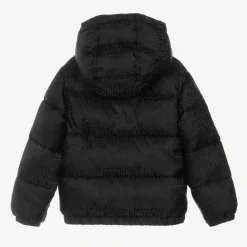 Moschino Kid-Teen Coats & Jackets*Black Hooded Puffer Jacket