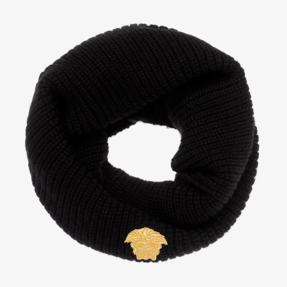 Versace Scarves|Scarves*Black Knitted Wool Snood