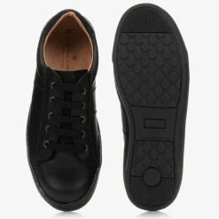 Childrens Classics Trainers|Trainers*Black Lace-Up Leather Trainers