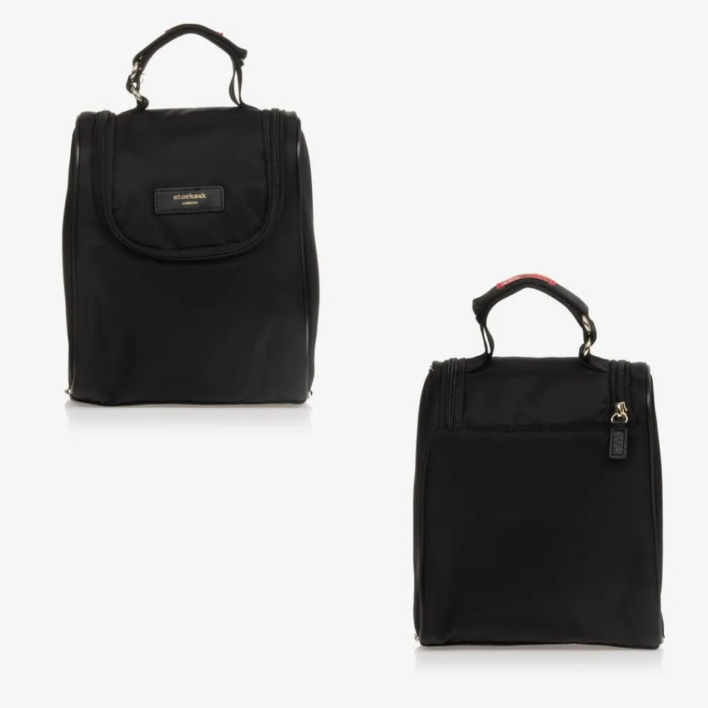 Storksak Gifts*Black Leather Alyssa Changing Bag (38cm)