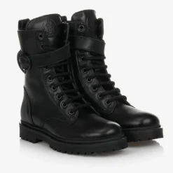 Moncler Enfant Boots|Boots*Black Leather Ankle Boots