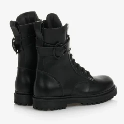 Moncler Enfant Boots|Boots*Black Leather Ankle Boots