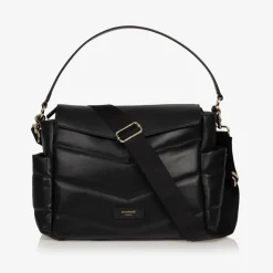 Storksak Gifts*Black Leather Aria Compact Changing Bag (32cm)