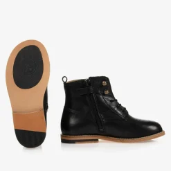Young Soles Boots|Boots*Black Leather Brogue Ankle Boots
