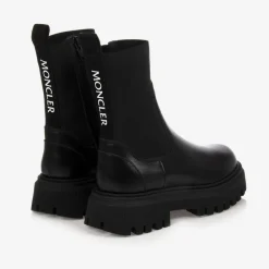 Moncler Enfant Boots|Boots*Black Leather Chelsea Boots