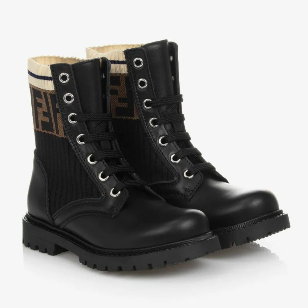 Fendi Boots|Boots*Black Leather FF Boots