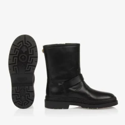 Versace Boots*Black Leather Medusa & Greca Boots