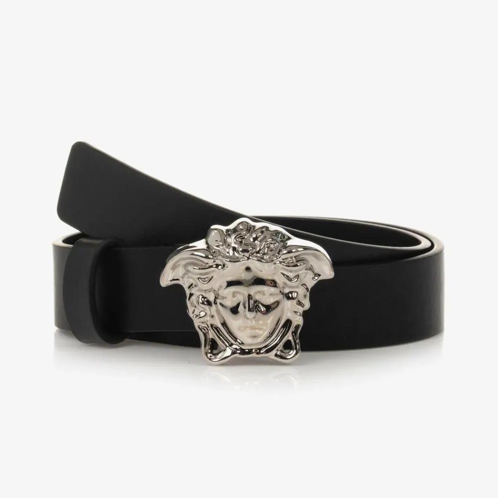 Versace Clothing Accessories|Clothing Accessories*Black Leather Medusa Belt